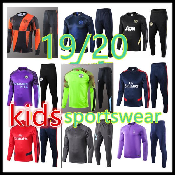 

19 20 real madrid ajax kids soccer tracksuit 2019 2020 mbappe survÃªtement de football training suit jogging chandal futbol, Black