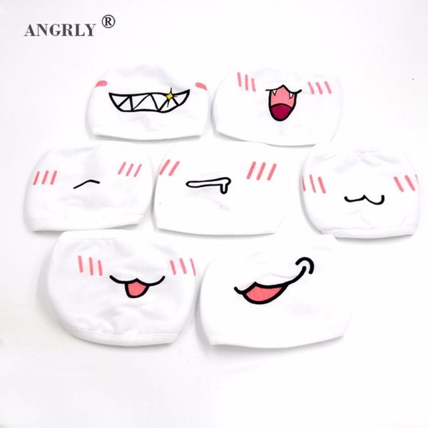 

new 1pc 7 styles cute anime emoticon half face mask winter cotton funny dust face mask for masquerade/christmas/cosplay supplies