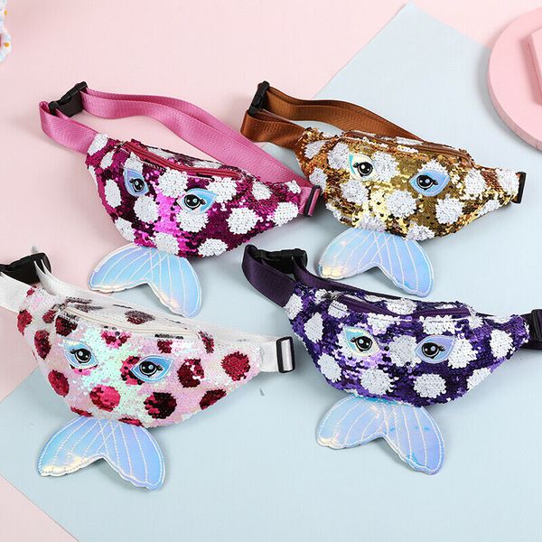 

2020 fashion kids baby sequins belt waist wallet hip pouch bum bag travel holiday party bags