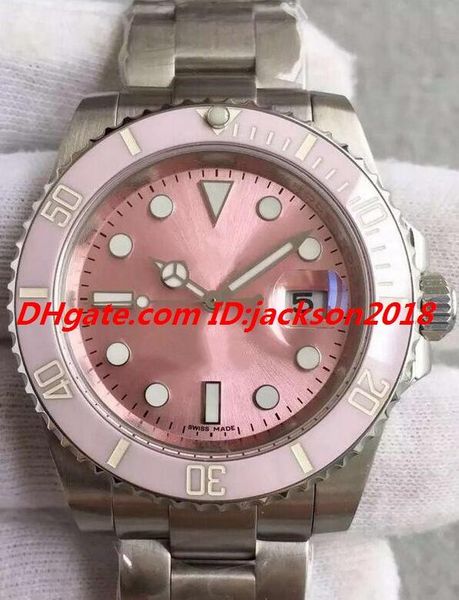 

New Version Luxury Watch 2 Style NEW Calendar 40mm Steel Ceramic Bezel Pink Dial Mens Watch 116610 Automatic Fashion Men's Watch Wristwatch