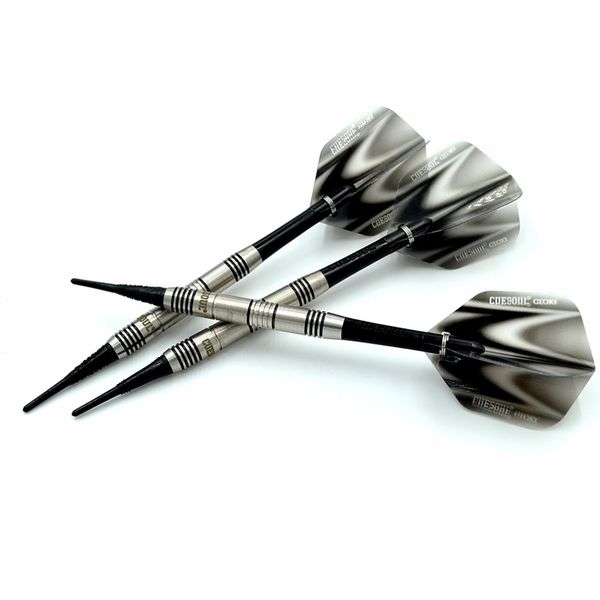 

cuesoul glory 85% tungsten 16g soft tip dart set with black soft tips other golf products