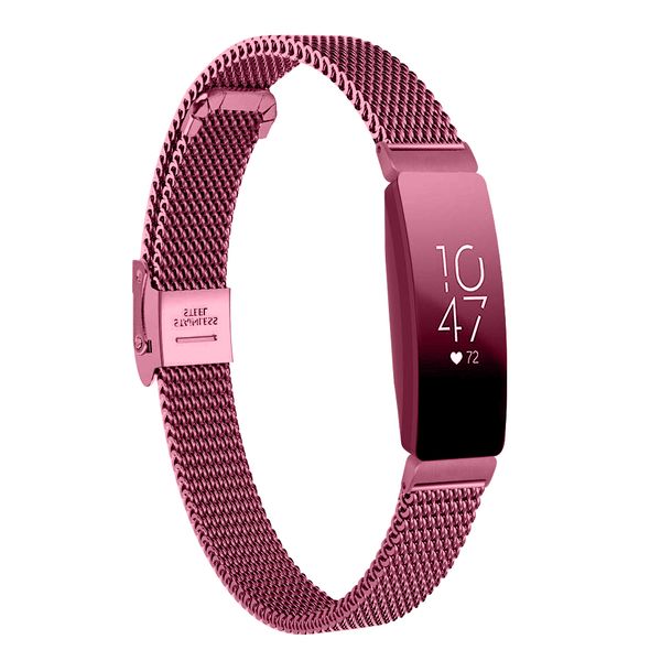 

4 colors milanese double safety clasp watchband for inspire stainless steel watch bands men woman wrist bracelet strap, Black;brown