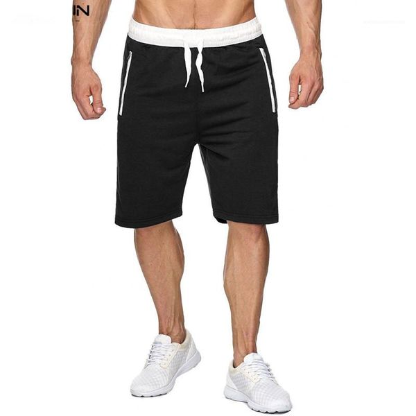 

color knee length elastic waist jogger pantalones casual mens beach shorts summer mens shorts sports solid, White;black