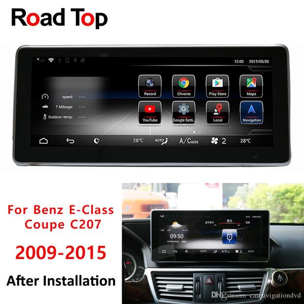 

octa 8-core cpu 4+64g android 8.1 car radio bluetooth gps navigation wifi head unit screen for mercedes benz e-class coupe c207