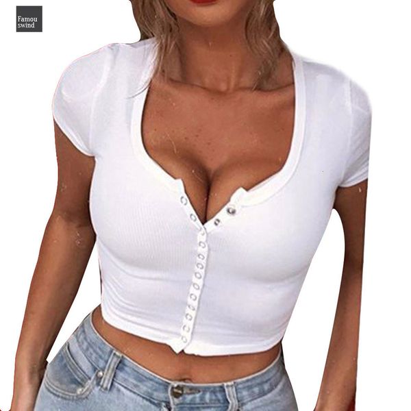 

crop женщин топы рубашки женские клубные девушки sexy v шеи с коротким рукавом майка шорты кик t camisetas mujer, White