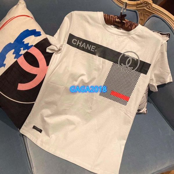 

high end женщины девушки футболка лоскутная полосатая монограмма письмо круглый вырез с коротким рукавом блузка рубашка тройник модный дизай, White