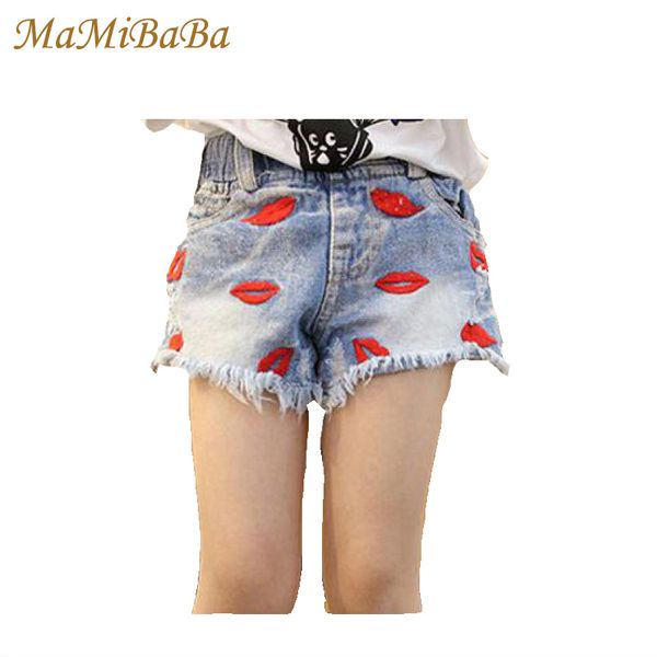 

new summer baby girls shorts casual blue middle elastic waist cotton regular short demin pants for child cute clothes sh014 y200704, Black
