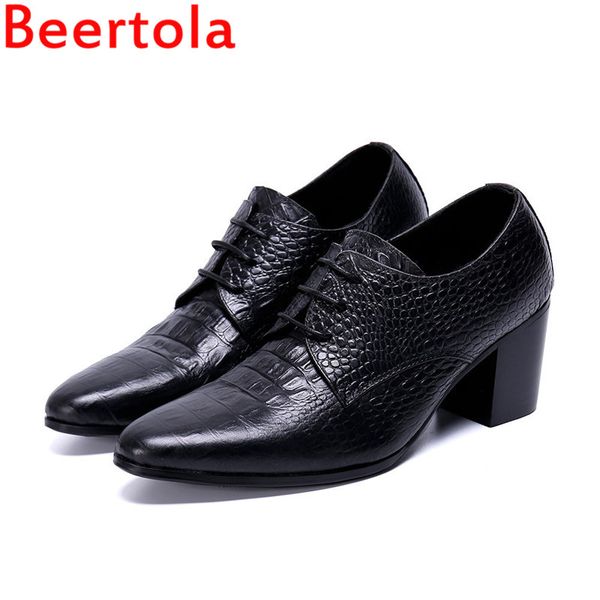 

beertola men black color men's fashion shoes casual style pointed toe med heel tenis masculine new brand designers chaussures