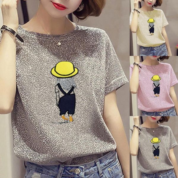 

женские топы и блузки мода женская повседневная o-образным вырезом с коротким рукавом блузка весело печати блузка blusas mujer de moda топ, White