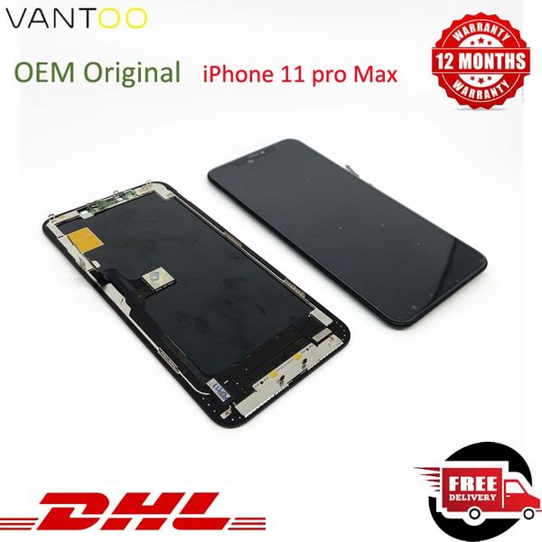 

10шт жк-дисплей для iphone 11 про макс жк-экран с digitizer замена качества 3d сенсорный белый черный