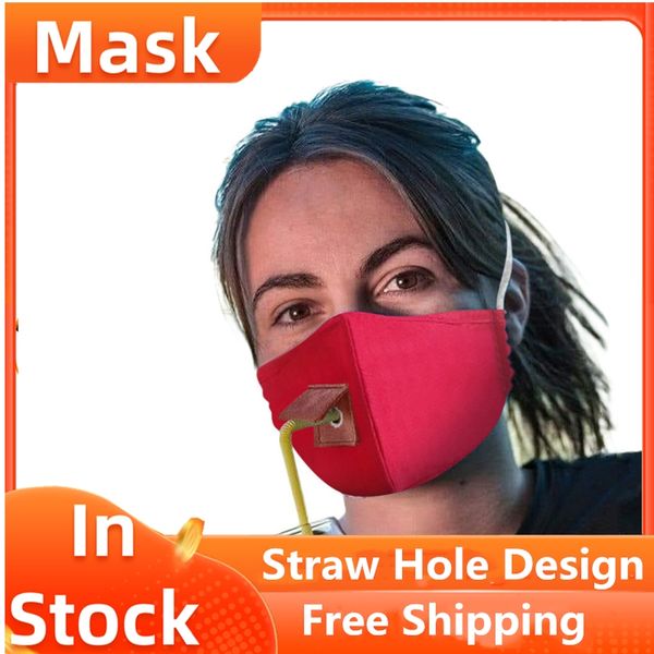 

new design straw mask solid color cotton face mask dust-proof reusable cloth protective masks adjustable washable 4 styles