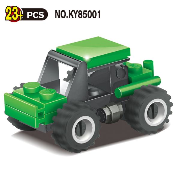 

kid toy 23+pcs mini green racing car series block toy for child toy kid gift 01