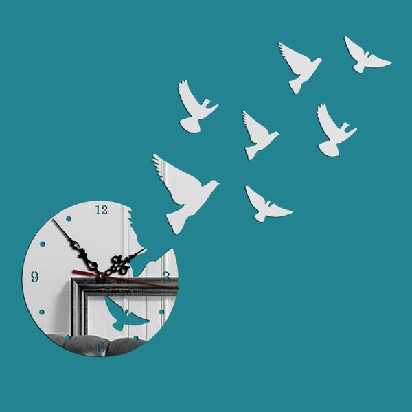 

creative home background mirrored walls diy acrylic wall decoration of flying pigeons a generation of fat