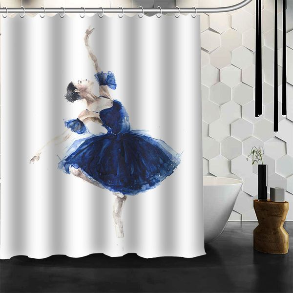 

пользовательские танец красоты водонепроницаемый душ ванна занавес printed ванной декор различные размеры # 2020-05-26