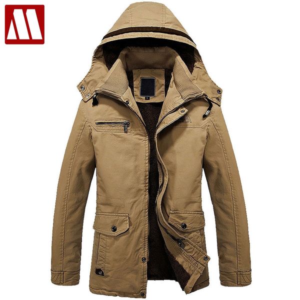 

2018 wintet casual mens fur winter coats army green outwear man thick cotton jackets, winter jacket men parka thermal, Black