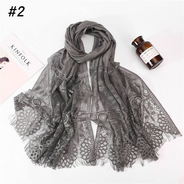 

fashion scarf new lace silk scarf solid color beach sunscreen shawl, Black