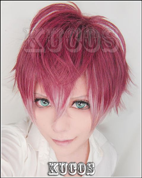 DIABOLIK LOVERS Sakamaki Ayato Curto Em camadas ondulado Cosplay Moda Peruca Anime cabelo