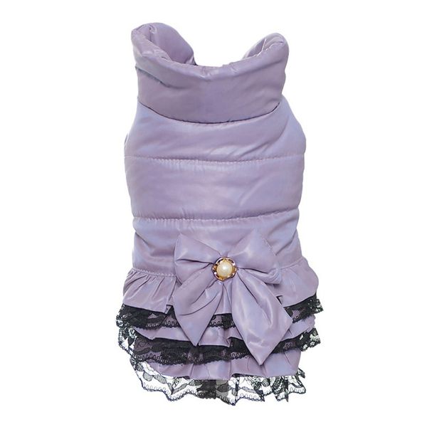 

winter warm new dog dress clothes sweety bowknot pet princess dresses for puppy cats teddy winter dress