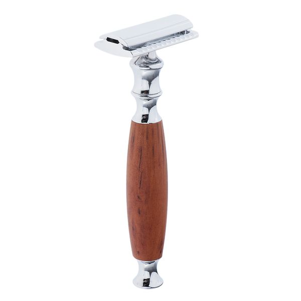 

traditional classic men's shaving double edge safety with wood handle - 4.9 x 1.8 x 1.0 inch