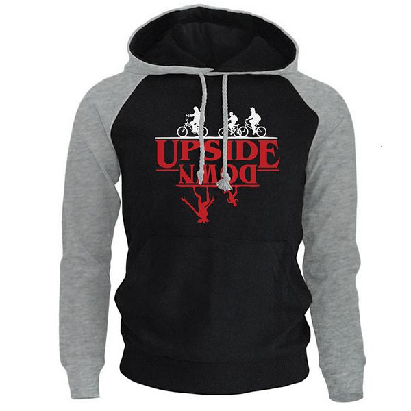 

upside down fashion streetwear hoody 2018 autumn winter fleece raglan hoodies men stranger things sweatshirt harajuku hoodie y191029, Black