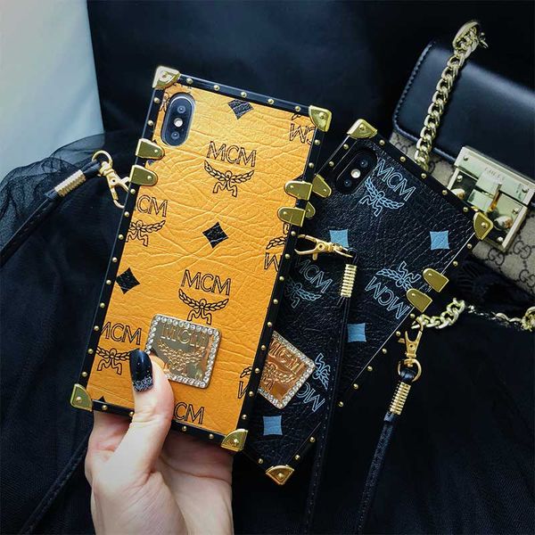 

One Piece Роскошный Квадратный Телефон Чехол Для iPhone 7/8 Plus XS XR Кожа PU Дизайнер Задняя Крышка С Laryand