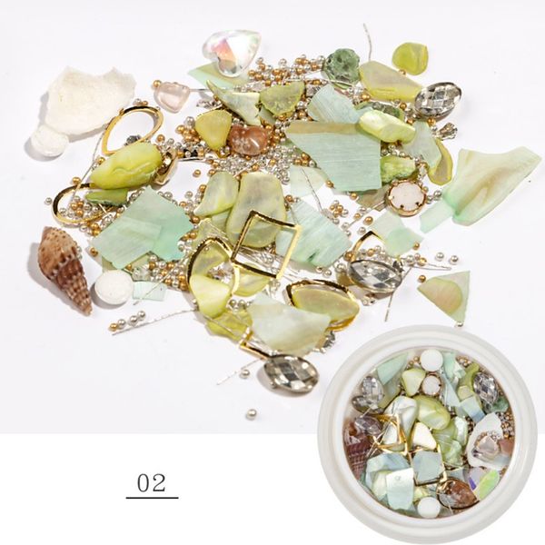 

ocean storm manicure jewelry shell sequins pearl mix ptherapy false fingernails nail sticker decoration, Black