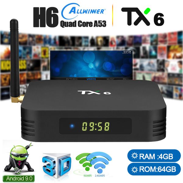 

Android tv box 9 0 4gb 64gb 4k quad core 5g wifi mart media player tx6 with allwinner h6 blutooth 5 0 hdmi dlna upported