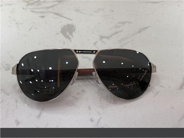 

new fashion designer sunglasses t8201008 metal frame wood legs simple summer popular selling style uv400 outdoor protection eyewear, White;black
