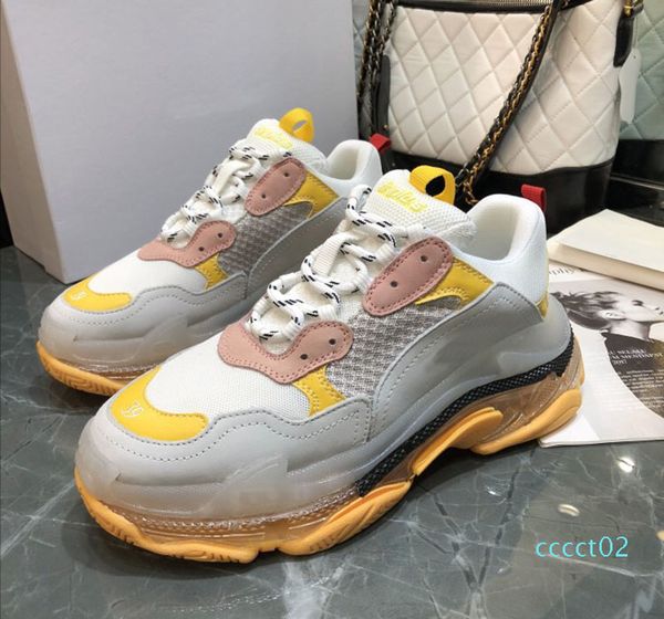 

paris green crystal bottom triple-s leisure shoes luxury dad shoes platform triple s sneakers men women chaussures old grandpa trainer ct2, Black