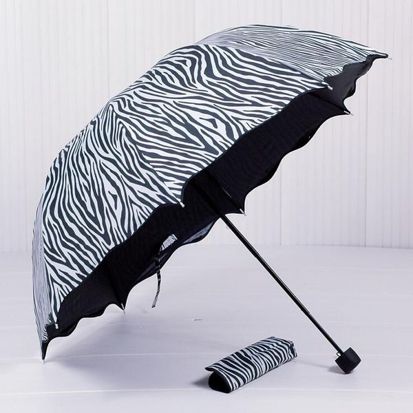 

umbrella kids zebra design 3 fold sun rain umbrellas black coating sunny and rainy protect umbrella for woman 50ry080