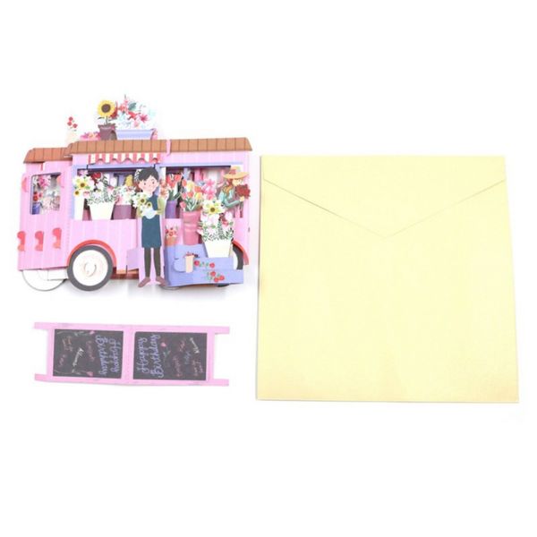 

3d christmas cards for christmas present valentine's greeting card flower car greeting card creative handmade hollowed-out paper