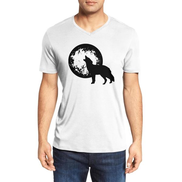 

мужская wolf moon моды v-образный вырез футболки печать спорт хлопок рубашка мило короткий рукав выл одинокий волк часть с роуз wildlife ani, White;black