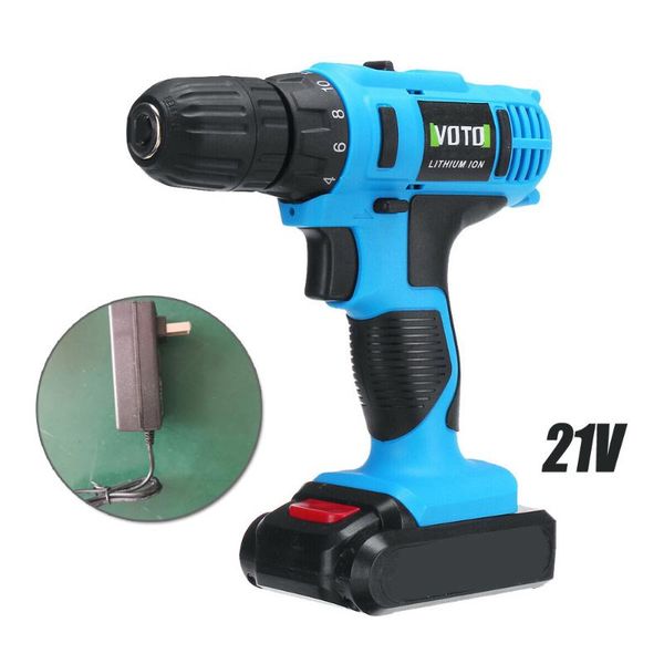 

21v electric cordless drill driver repair tool rechargeable w/ battery & charger for diy, home and general building