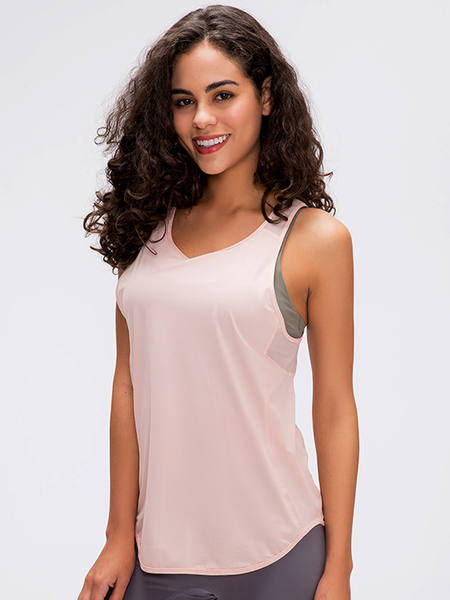 

sculpt tank ii yoga sports yoga shirt t-shirt mesh sunscreen blouse, White;red