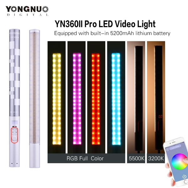 

Yongnuo YN360II YN360 II Handheld Pixel ICE Стик LED Video Light 3200K-5500K Video Light RGB Красочная Контролируется Phon
