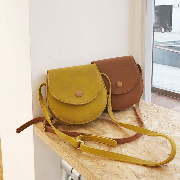 

2020 summer retro new korean frosted student women's single shoulder slung casual small round bag