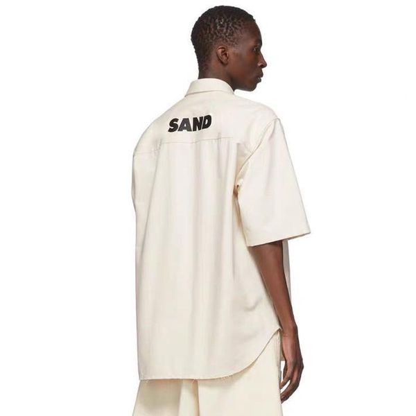 

20ss logo letter printed canvas denim tee men women casual tooling short sleeves shirts high street t-shirt summer breathable tee hfymtx831, White;black