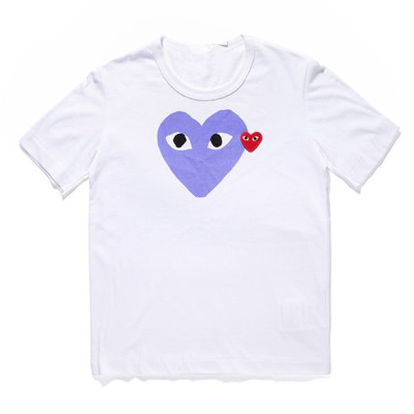 

lover commes tshirt pullover short sleeve des off holiday embroidery heart emoji garcons white with cotton men women cdg clothing, Black;blue
