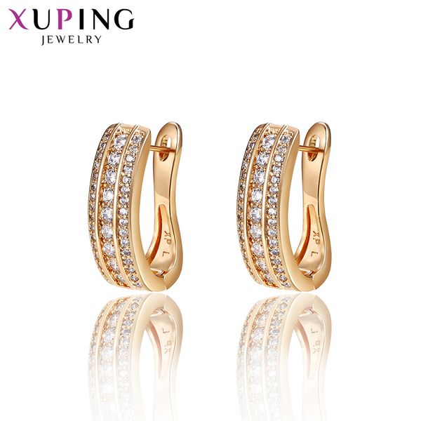

xuping jewelry earrings hoops gold color plated elegant charm style girls women gifts for valentine's day s85-20130, Golden;silver