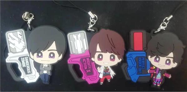 

masked rider / kamen rider original japanese anime figure rubber mobile phone charms keychain strap, Silver