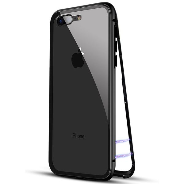 

fast shipping for iphone xr magnetic shell tempered glass back cover metal bumpers for goophone phone case