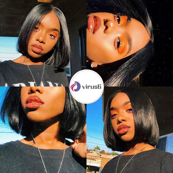 

коѬокий боб Ѭон нђѬок паѬики 100% еловеекие воло 150 плоно 13x4 вейаѬк, Black