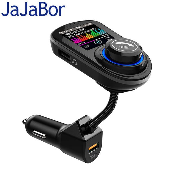 

jajabor fm transmitter bluetooth car kit handscar mp3 player support folder song playback support tf card u disk playback