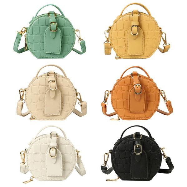 

women small round shoulder handbags pu stone pattern crossbody totes bag