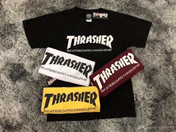 

thr flame 2019 early summer new basic monochrome letter print wild couple models cotton short-sleeved t-shirt, White;black