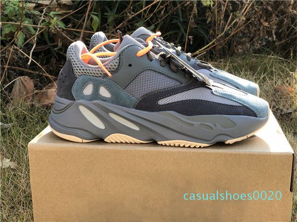 

2019 est authentic originals 700 teal blue static wave runner solid grey kanye west fw2499 men women running shoes sneakers with box c20, Black