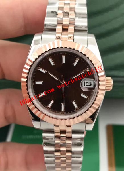 

luxury lady watch stainless steel sapphire watch women lady 31mm automatic mechanical silver rose gold black limited datejust men wristwatch, Slivery;brown