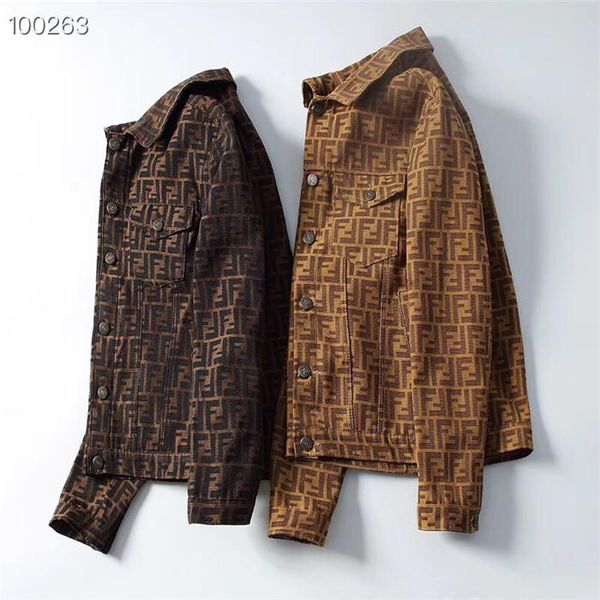 

2019 fashion new italian luxury men's designer jacket coat floral letter pattern cowboy men's long sleeve stand collar m-3xl, Black;brown