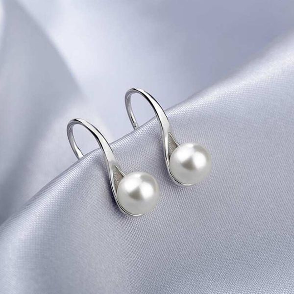 

ruifan 6/8/10mm simulated white pearl ear hook women earrings fashion korean jewelry stud earring for women girls gift yea196, Golden