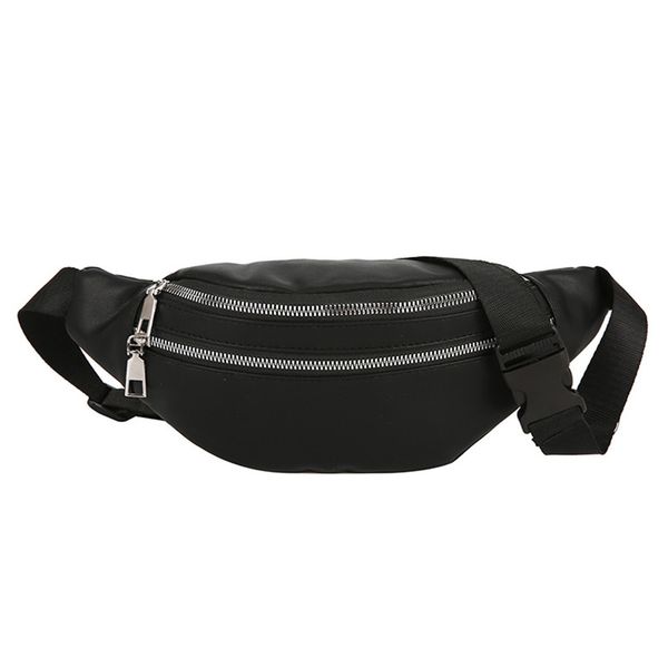 

fashion double zipper bags leather shoulder bags crossbody bag chest #2l30
